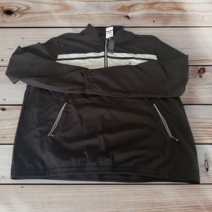 NWT Original Penguin Mens Size Xxl Windbreaker Golf 1/4 Zip Black Grey Caviar